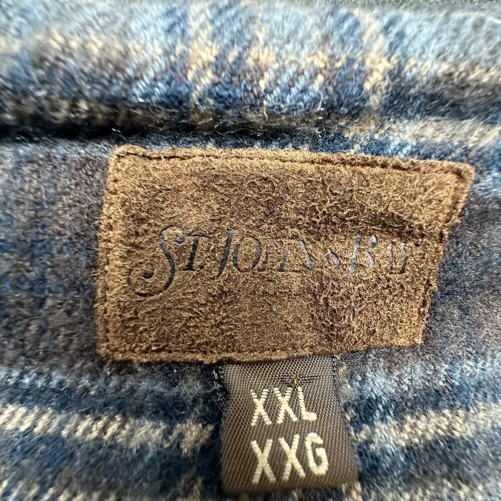 Vintage St Johns Bay Flannel Plaid Lined Barn Chore Field Coat Mens XXL Green